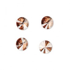 8mm 1122 Swarovski Rivoli Crystals - Light Rose Gold Shadow - Pack of 2