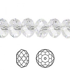 12x8mm Swarovski Faceted 5040 Rondelles - Crystal - Pack of 2