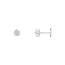 4mm Sterling Silver Filled Flat Post Earposts w-Clutch - Per Pair