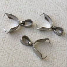 20mm Stainless Steel Pinch Bails with Cord Loop - Pack of 2