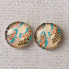 12mm Art Glass Backed Cabochons  - Tokyo Mix 11 - Per Pair
