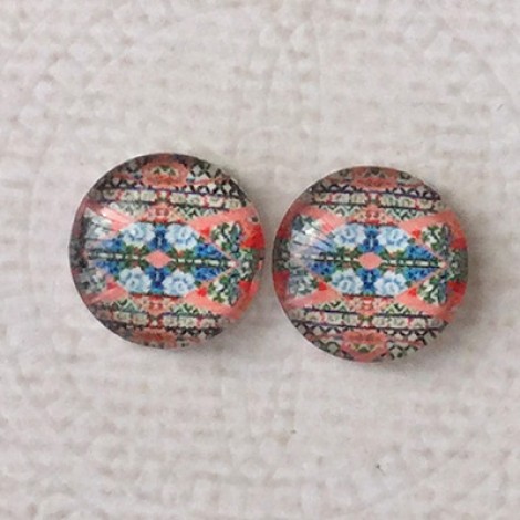 12mm Art Glass Backed Cabochons  - Tokyo Mix 5