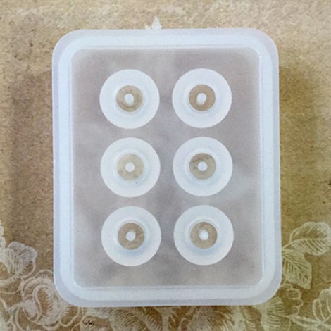 12mm x 6 Compartment Food Grade Silicone Round Ball Resin Bead Mould w-Holes