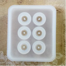 16mm x 6 Compartment Silicone Round Ball Resin Bead Mould w-Holes