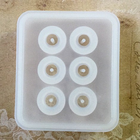 16mm x 6 Compartment Silicone Round Ball Resin Bead Mould w-Holes