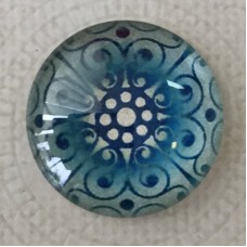 25mm Art Glass Backed Cabochons - Snowflake Design 5 - Each