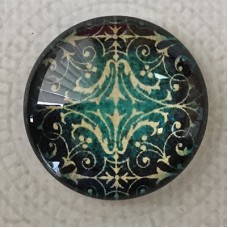 25mm Art Glass Backed Cabochons - Snowflake Design 8 - Each
