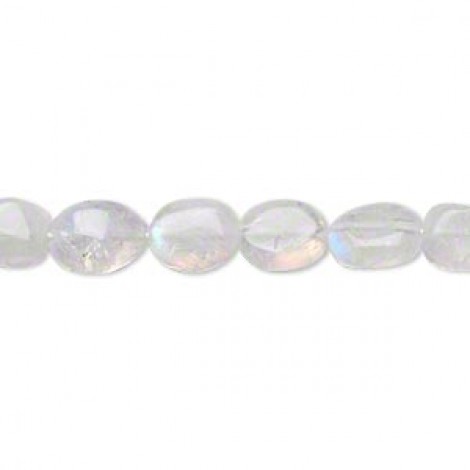 8x6 -12x6mm Rainbow Moonstone Flat Oval Beads