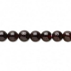 6-7mm Garnet Round Gemstone Beads - 39cm Strand