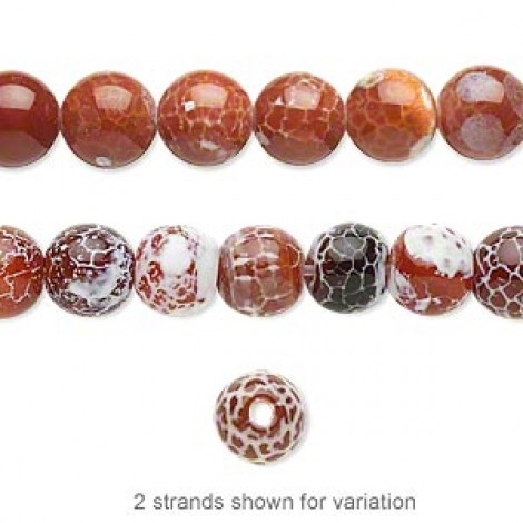 8mm Fire Crackle Agate Gemstone Beads