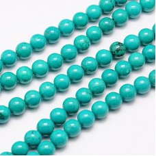 8mm Natural Turquoise Howlite Gemstone Beads - Strand