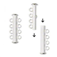26mm Sterling Silver 4-Loop Slide Clasp - Each