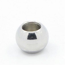 8x6mm 304 Stainless Steel Round Beads with 4mm hole - Pack of 10