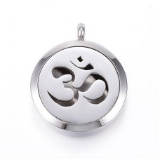 30mm (23mm ID) 316 Stainless Steel Essential Oil Diffuser Floating Locket - Ohm - Each