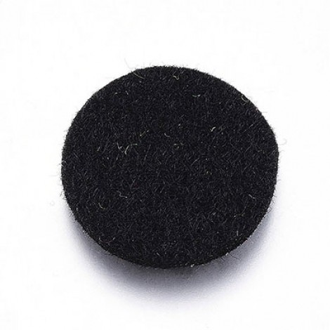 22mm Black Flat Round Fibre Essential Oil Diffuser Locket Pads