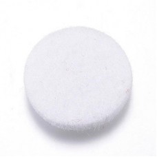 22mm White Flat Round Fibre Essential Oil Diffuser Locket Pads - Pack of 10