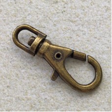 23x8mm Antique Brass Plated Swivel Clips - Pack of 4