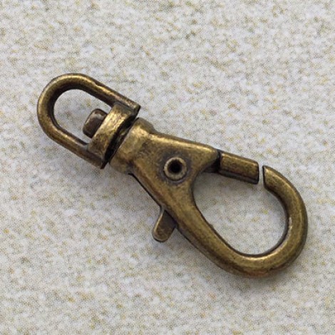 23x8mm Antique Brass Plated Swivel Clips