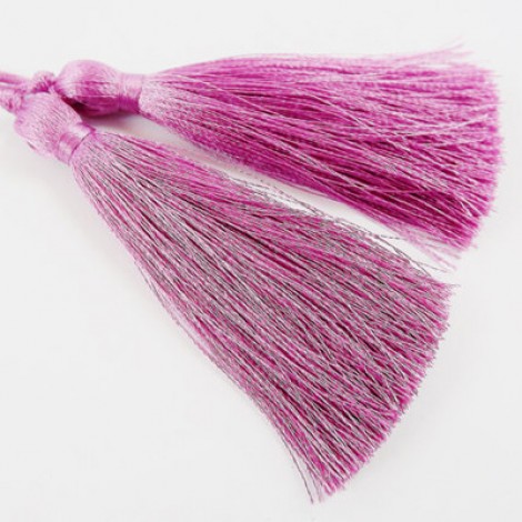 77mm Turkish Silk Thread Long Tassels - Luscious Lavender - Each 77mm Turkish Silk Thread Long Tassels - Luscious Lavender - Each