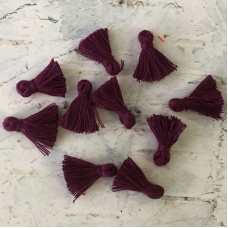 15mm Tiny Cotton Tassels - Violet Purple Pack of 10