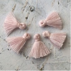 15mm Tiny Cotton Tassels - Lavender Pink Pack of 5