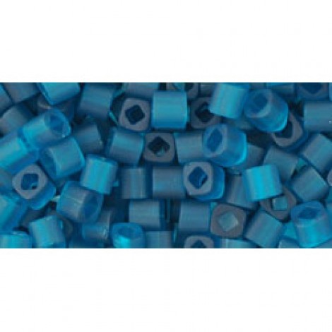 3mm Toho Cubes - Transparent Frosted Teal - 12.5gm