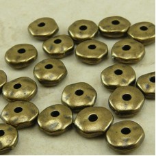 7mm TierraCast Heishi Nugget Spacer Beads - Brass Oxide - Pack of 10