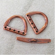 TierraCast Large 5-Hole D-Ring Clasp Set - Antique Copper - Per set