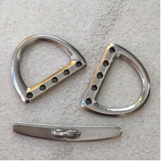 TierraCast Large 5-Hole D-Ring Clasp Set - Antique Pewter - Per set