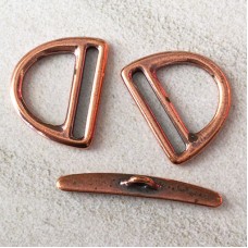 24mm TierraCast Slotted D-Ring Toggle Clasps - Antique Copper - Each