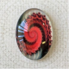 18x25mm Art Glass Oval Glass Cabochons - Fractals 5 - Each