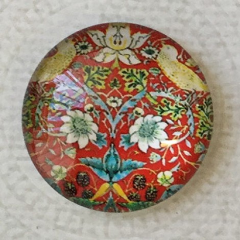 25mm Art Glass Backed Cabochons - Art Flowers 11 - Each 25mm Art Glass Backed Cabochons - Art Flowers 11 - Each