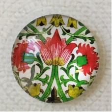 25mm Art Glass Backed Cabochons - Art Flowers 12 - Each