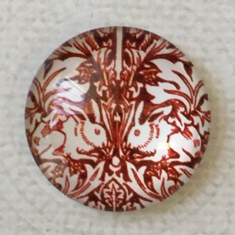 25mm Art Glass Backed Cabochons - Art Flowers 9 - Each 25mm Art Glass Backed Cabochons - Art Flowers 9 - Each
