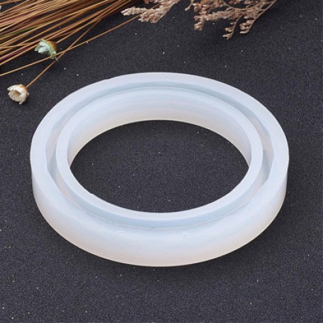 74mm OD x 11mm height (60mm ID) Silicone Faceted Bangle Resin Mould