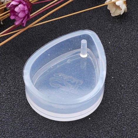 28x22x7mm Teardrop Silicone Resin Pendant Mould with Hole