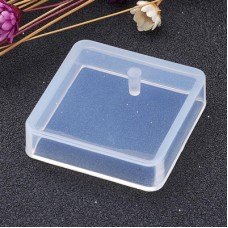 28x28x7mm Square Silicone Resin Pendant Mould with Hole - Each