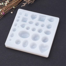15cm Flexible Silicone Assorted Shape Domed Cabochon Mould - 10-30mm