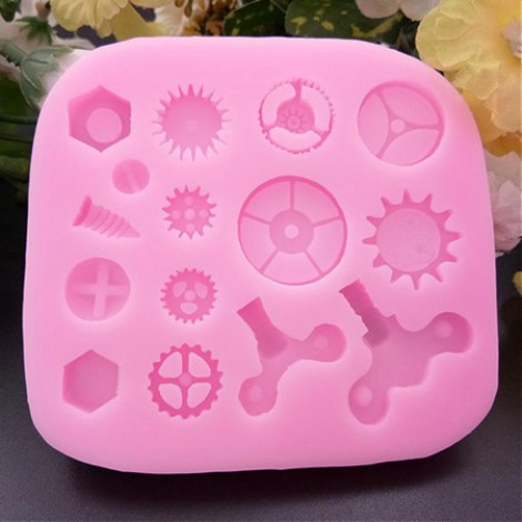 87x98x9mm Steampunk Component Silicone Mould for Resin or Clay