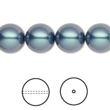 12mm Swarovski Crystal Pearls - Iridescent Tahitian Look