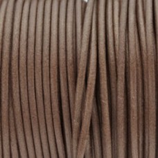 2mm Mediterranean Leather Round Cord - Taupe - Per Metre