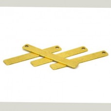 35x5x0.8mm Raw Brass Minimalist Bar Drop - Pack of 2