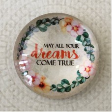25mm Art Glass Backed Cabochons - Unicorn Design 2 - Each