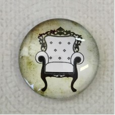 25mm Art Glass Backed Cabochons - Vintage Chair - Each