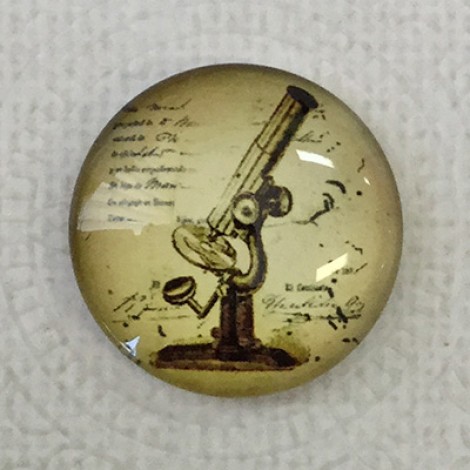 25mm Art Glass Backed Cabochons - Vintage Microscope - Each 25mm Art Glass Backed Cabochons - Vintage Microscope - Each