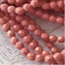 4mm Czech Firepolish Beads - Semi Matte Pacifica Watermelon - Pack of 50