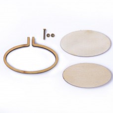 60x30mm Oval Mini Embroidery Hoop Lasercut Wood Frame Pendant - Per Set