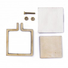 30mm Square Mini Embroidery Hoop Lasercut Wood Frame Pendant - Per Set
