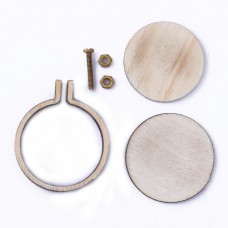 30mm Round Mini Embroidery Hoop Lasercut Wood Frame Pendant - Per Set