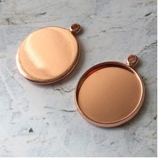 14mm ID Rose Gold Plated Bezel Drops - Pack of 2